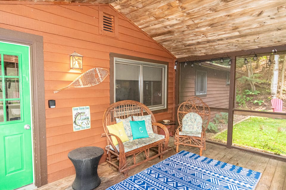 Screened in porch of Fish Cabin.