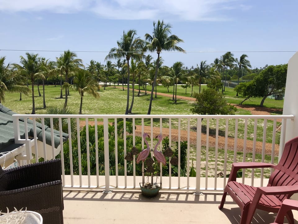 Private balcony seating with lovely views of the park!