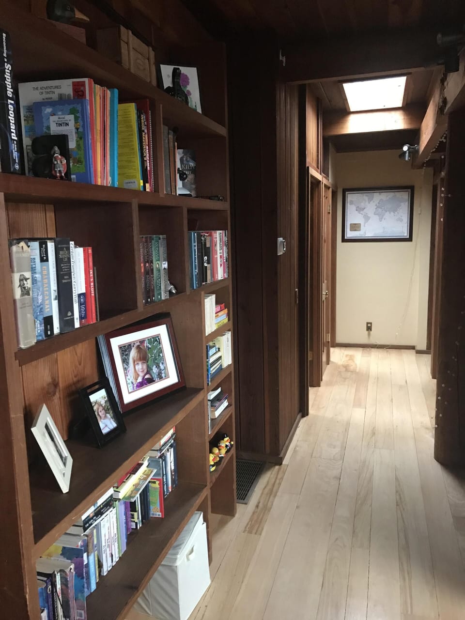 Hallway full of books to read!