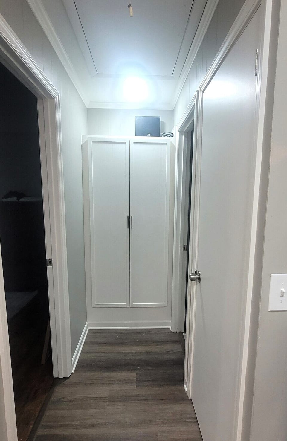 Storage closet with shelves