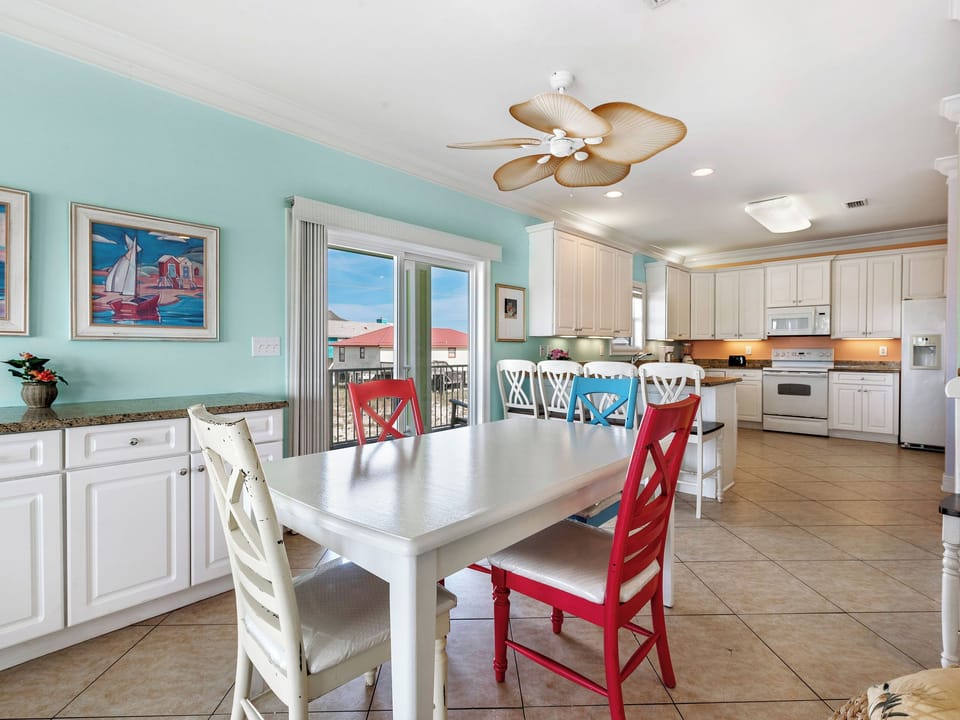 Dining into kitchen area
