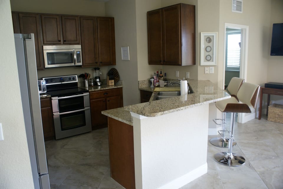 Kitchen with barstools