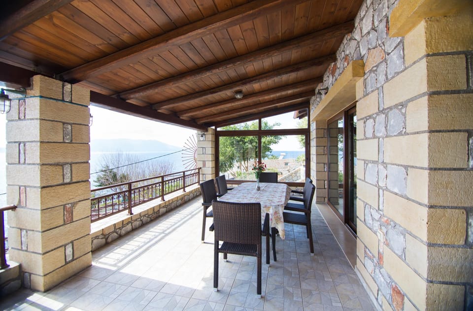  The veranta of the house and the sea view