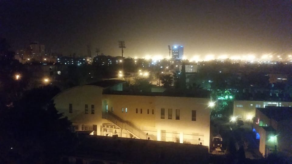Balcony night city view