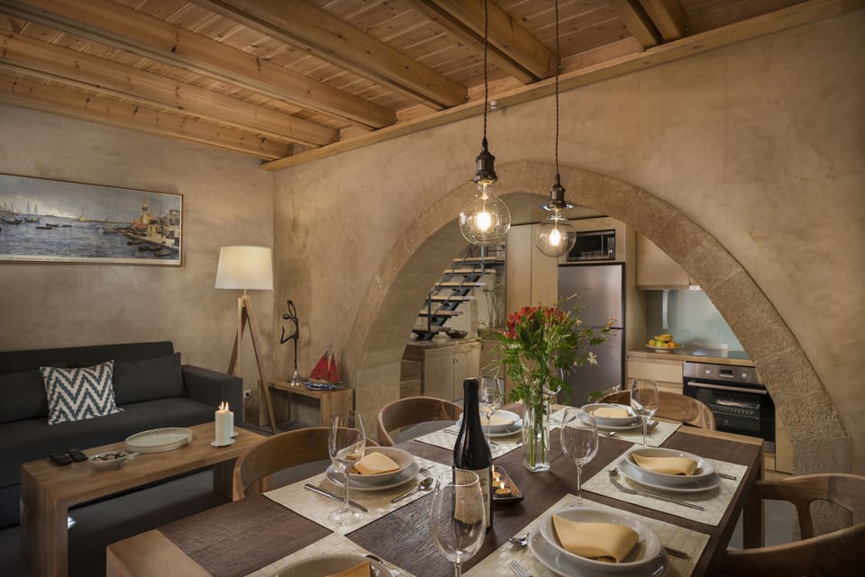 Dining area and living room