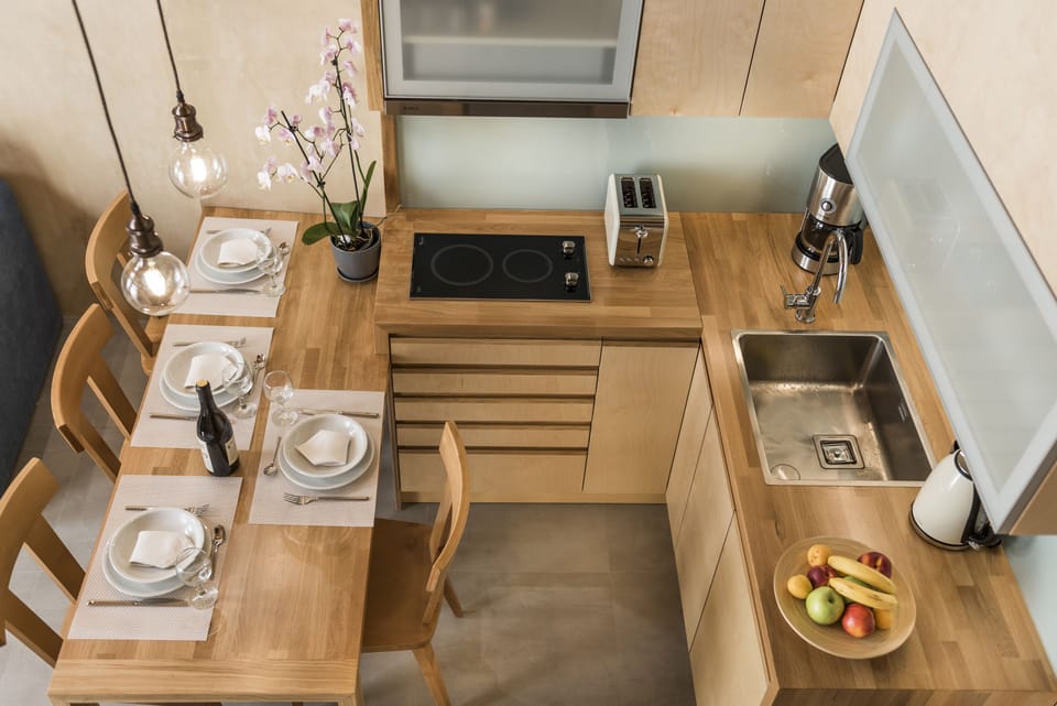 Dining area and kitchen