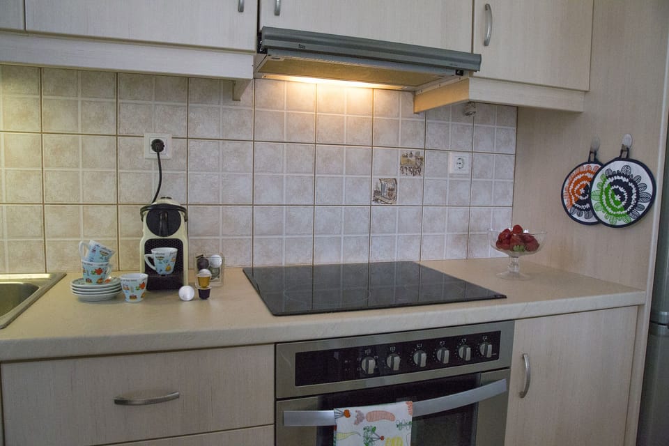 The fully equipped kitchen.