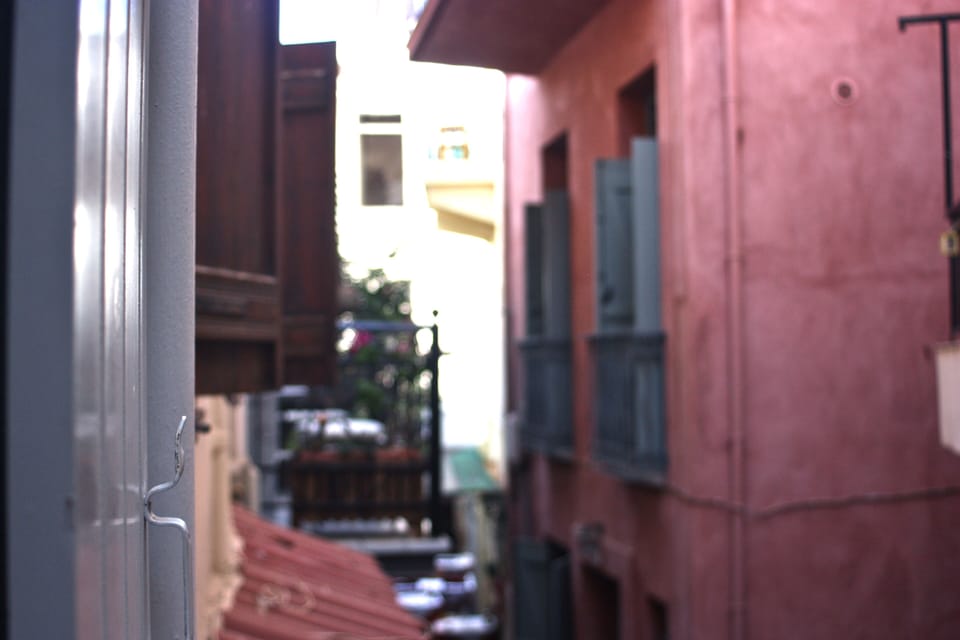 View to the alley from the 1st and 2nd floor  and windows.