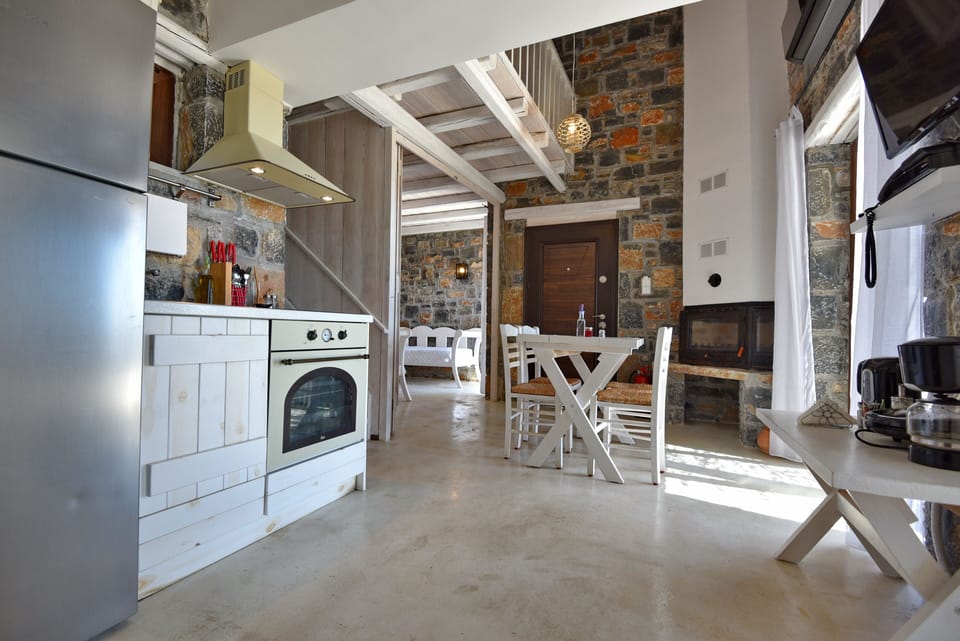 Interior with open folding door