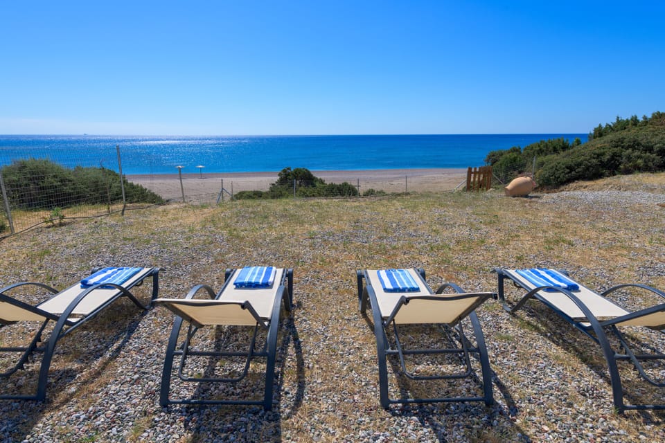 Sun tan in front of the villa!!