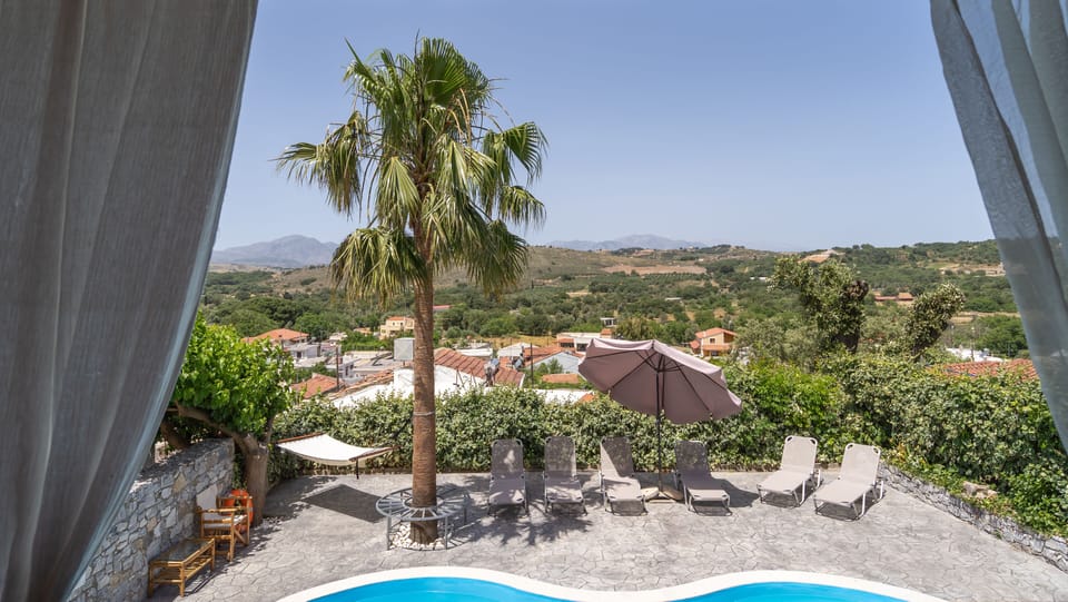 Mountain views from the swimming pool area