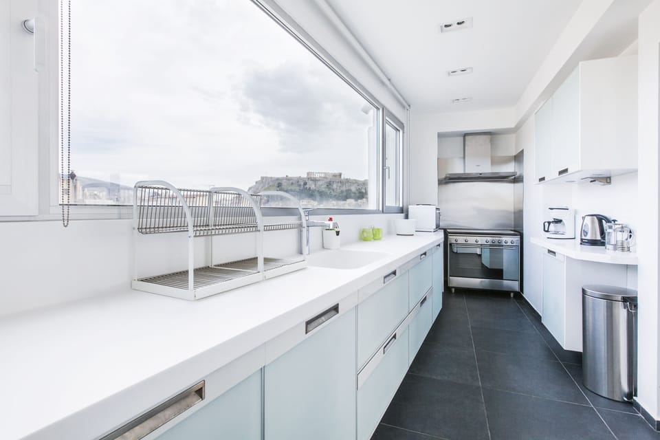 Fully equipped Kitchen  with Acropolis view