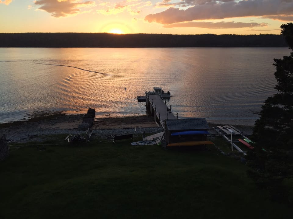 Taking in the sunset from the top deck