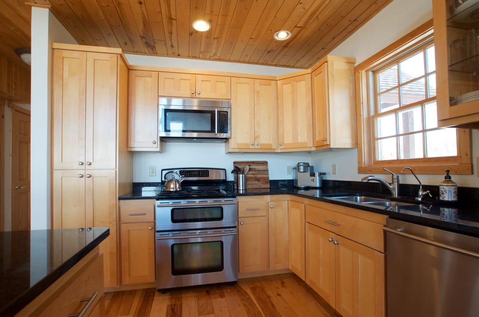 Kitchen is fully stocked with pots/pans & coffee, cappuccino & latte maker.