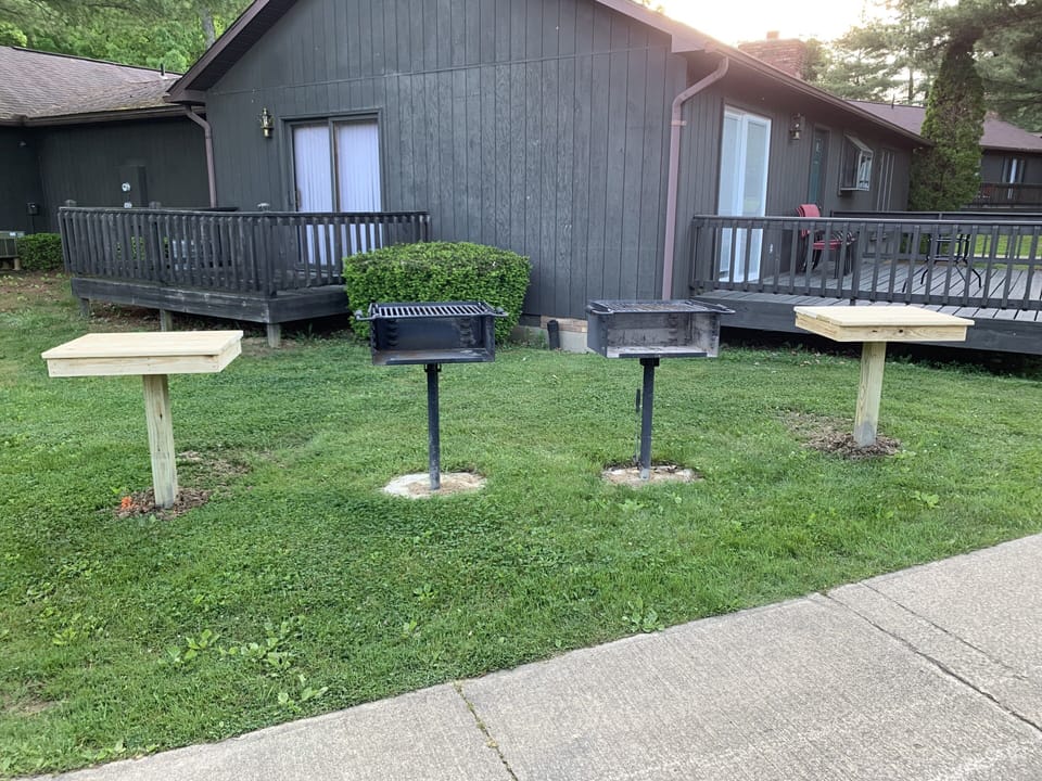 Three new grilling stations!  Bring your charcoal!