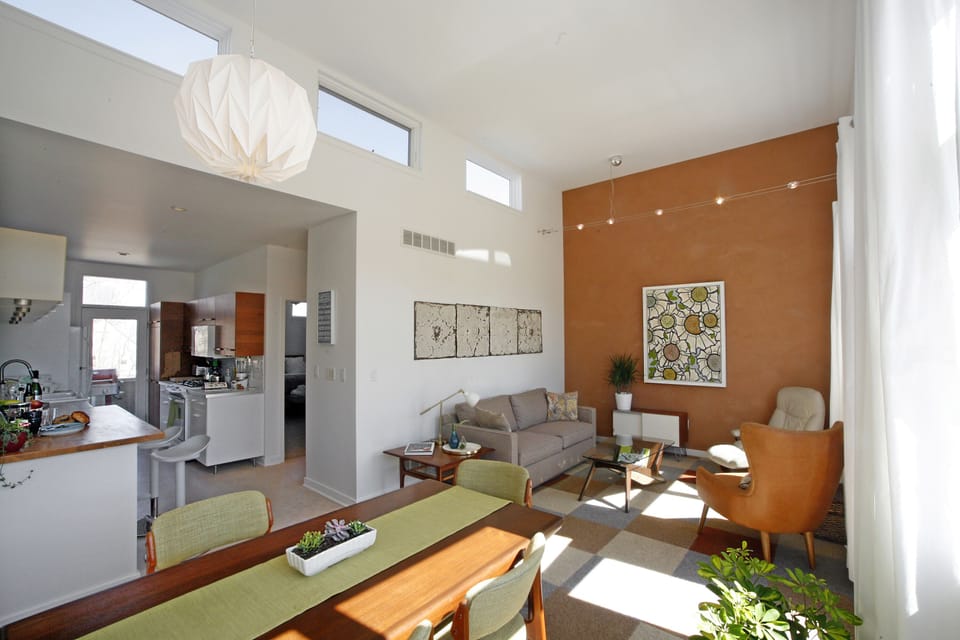 Living area with pullout queen sofa bed