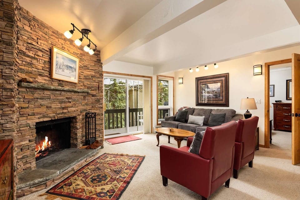 Enjoy the wood burning fireplace at the end of a day of adventures in Aspen Snowmass.