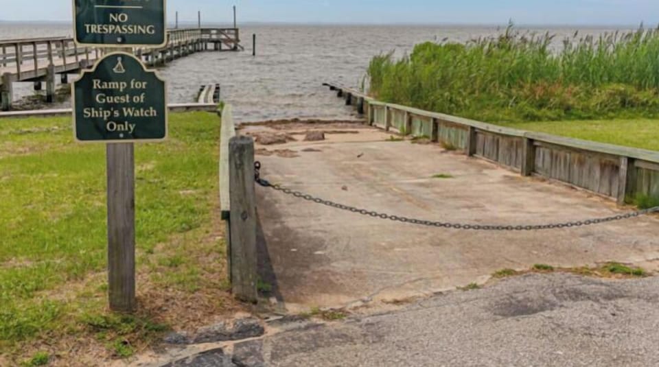 Ships Watch Community Boat Ramp offers waterfront access for launching watercraft, located in the coastal area near the property.