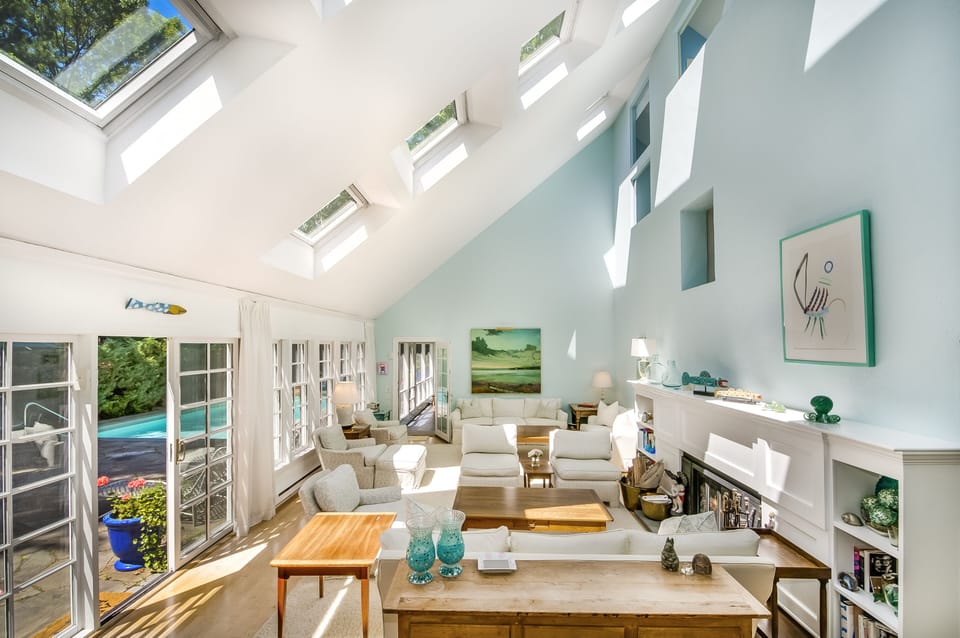 Great room with working fire place