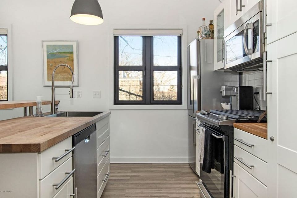 The full kitchen has everything you need for your stay.