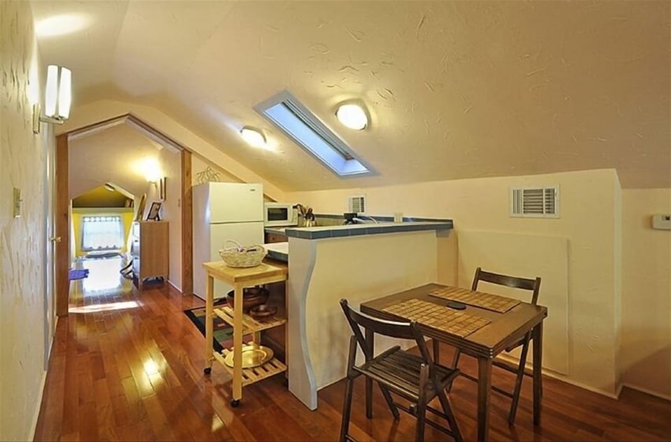 North facing windows to the large deck, allow for beautiful filtered light