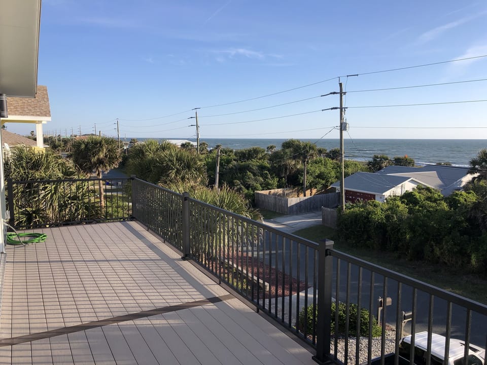 Great view of the ocean just one block away looking off our 3rd story balcony
