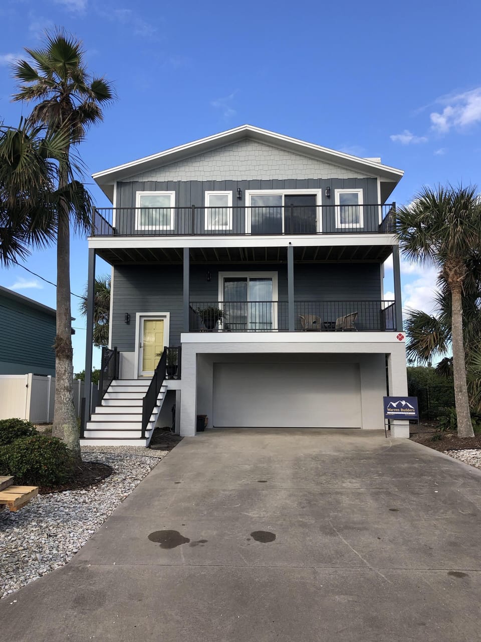 The front of the house facing the ocean one block off A1A (coastal road).