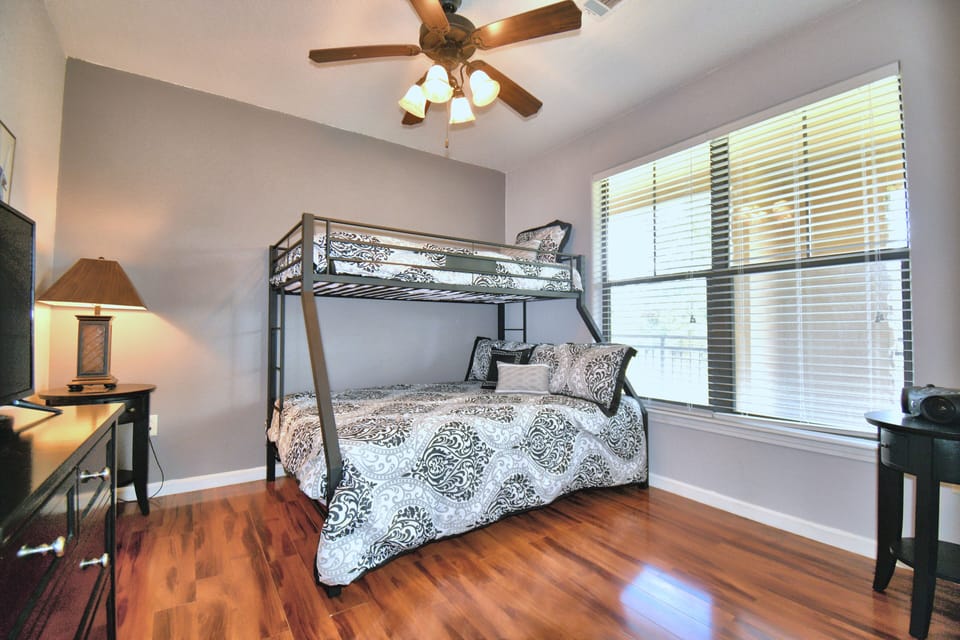 2nd bedroom with queen and twin XL beds, both with new mattresses.  