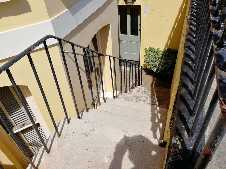 Steps leading to the apartment.