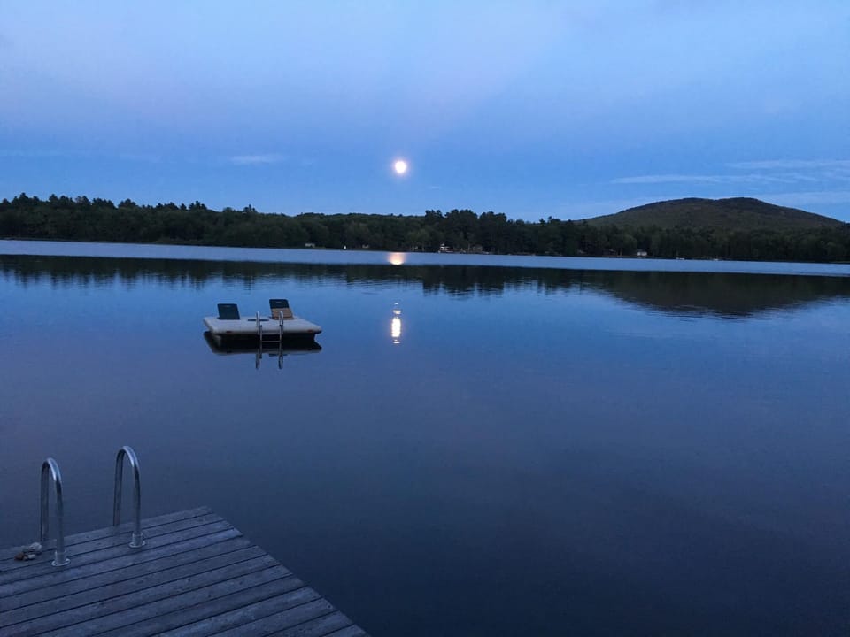 Moonrise over Hobbs Pond.