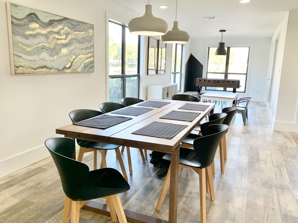 Adult dining table seats 8