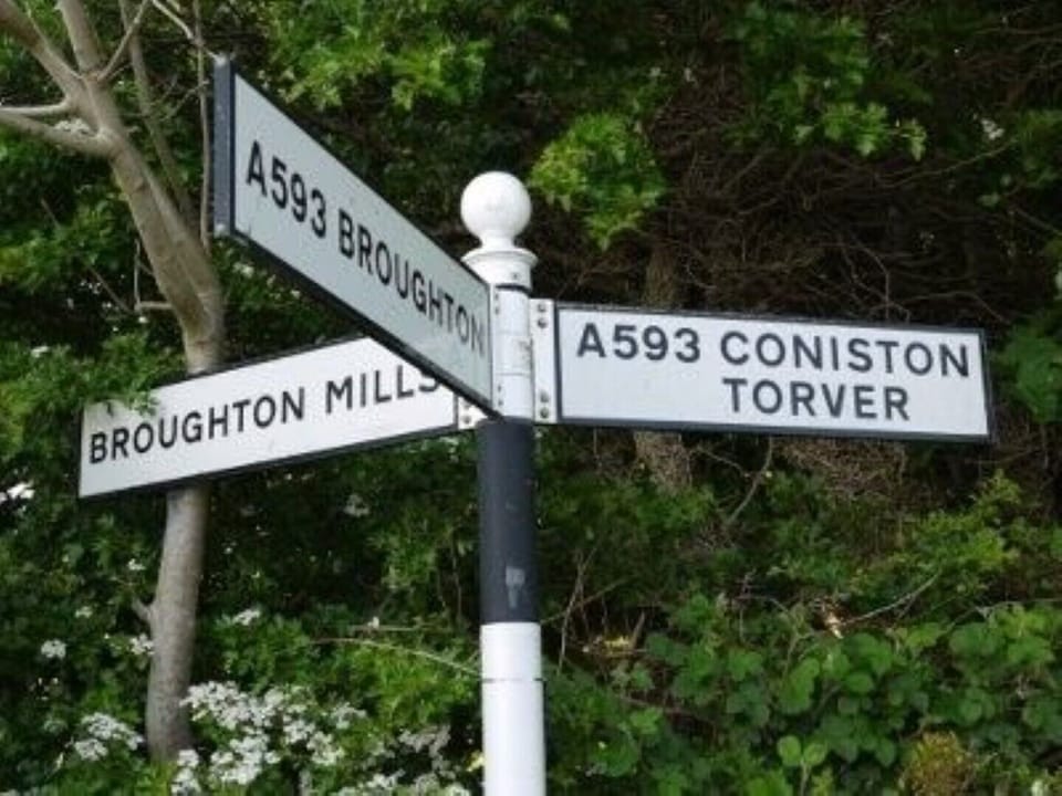 Sign to Broughton Mills