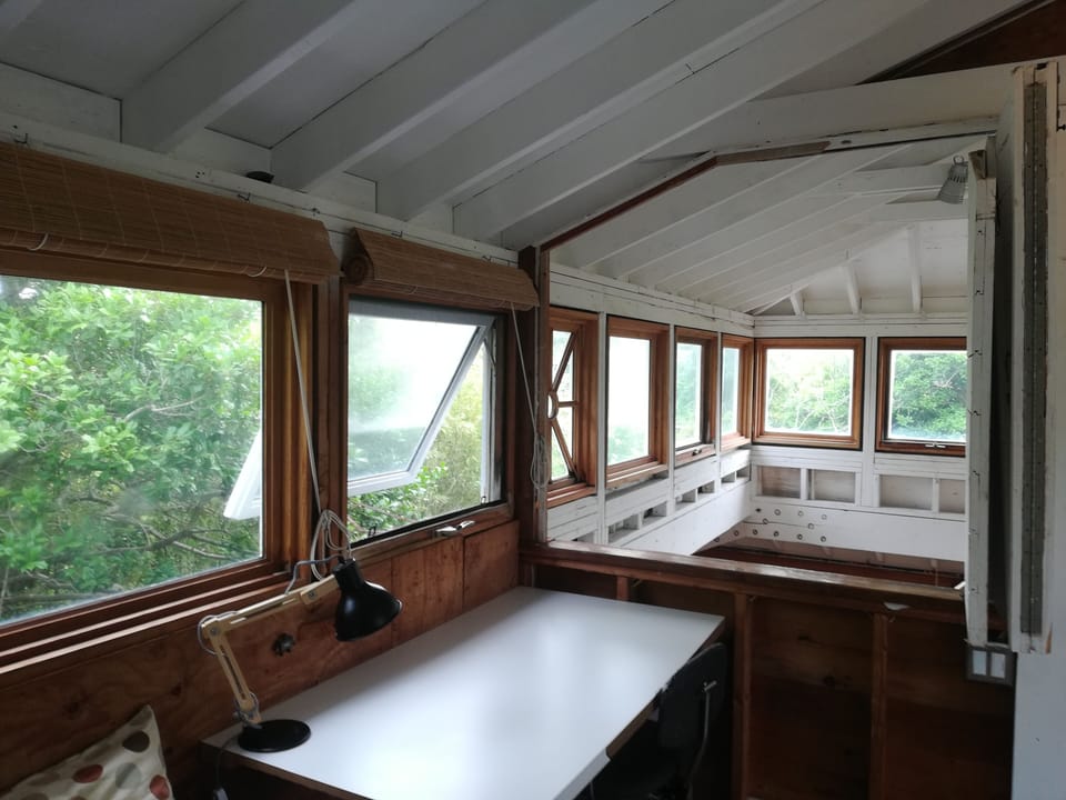 Upstairs Master Bedroom Open to 360-Degree Treetop Views. (Way to Remote Work!)