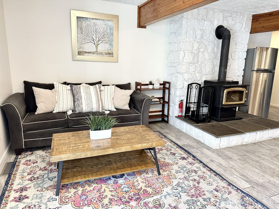 Wood stove fireplace. 2nd Fridge!