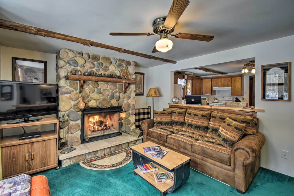 Living Room | Sleeper Sofa | Wood-Burning Fireplace