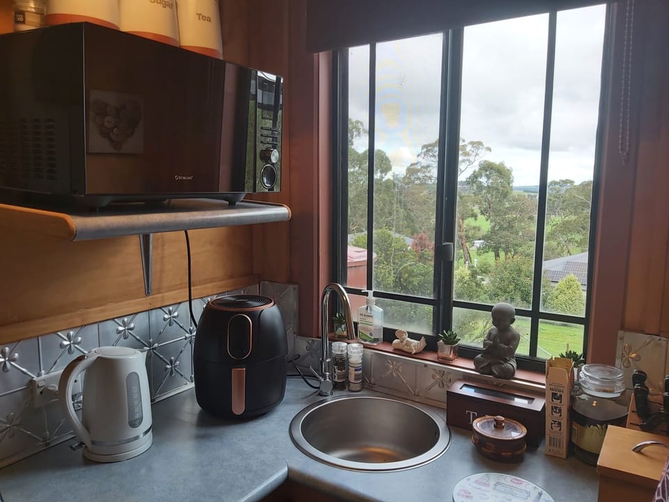 kitchenette includes microwave and airfryer