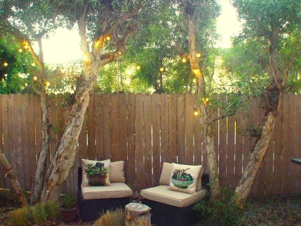 At evening time, relax in your outdoor seating area!