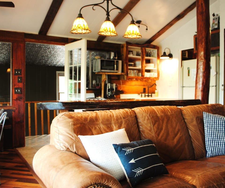 Main level living area of cabin.