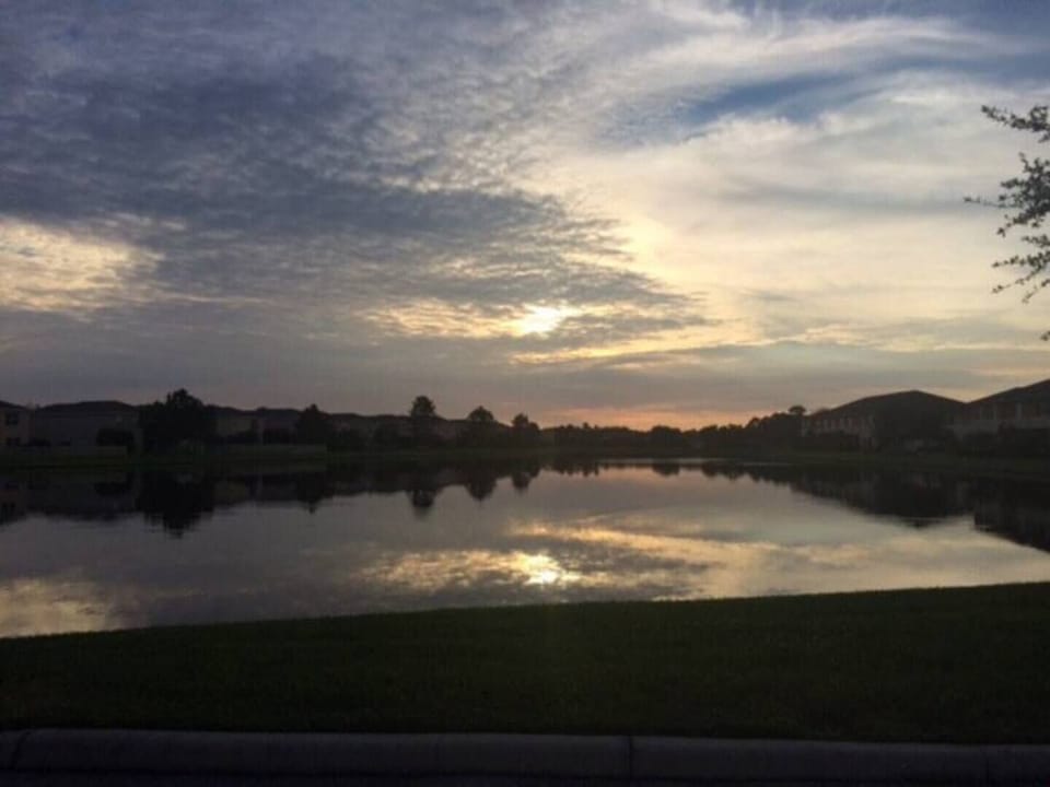 Lovely lake views with setting sun