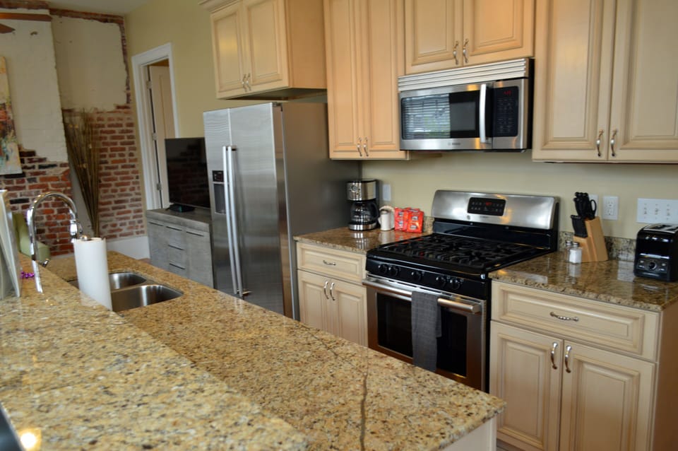Stainless appliances in the kitchen
