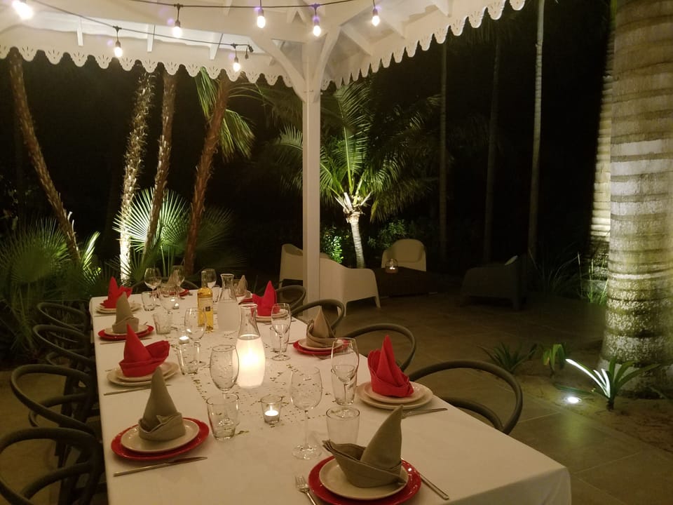 Outdoor banquet area