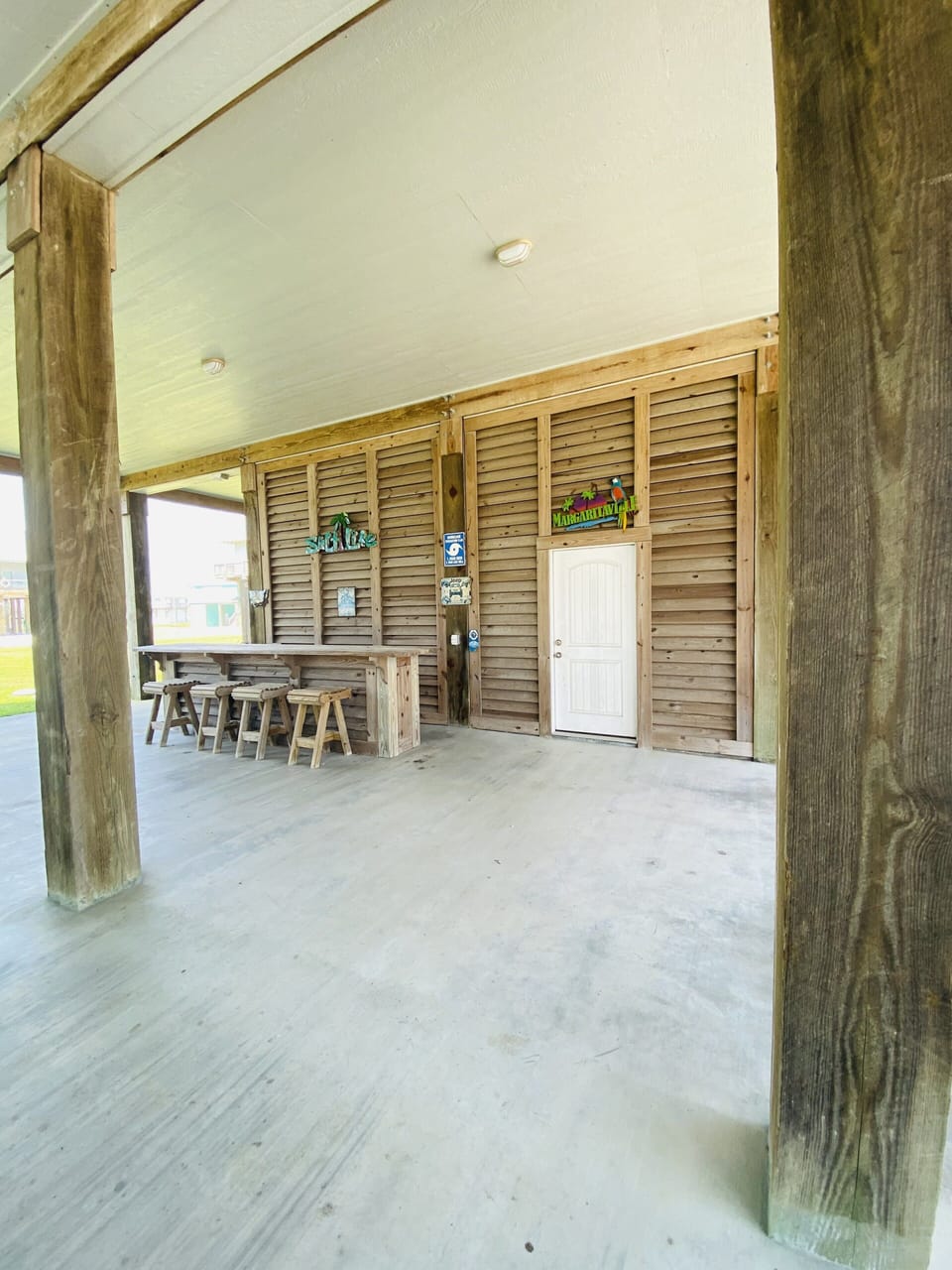 Outdoor Entertainment Area Under Cabin