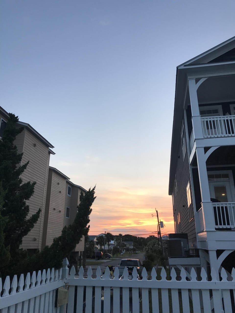 Beautiful sunset seen from the pool.