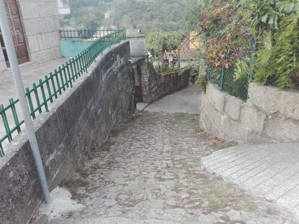 From the main road , walking to the house 