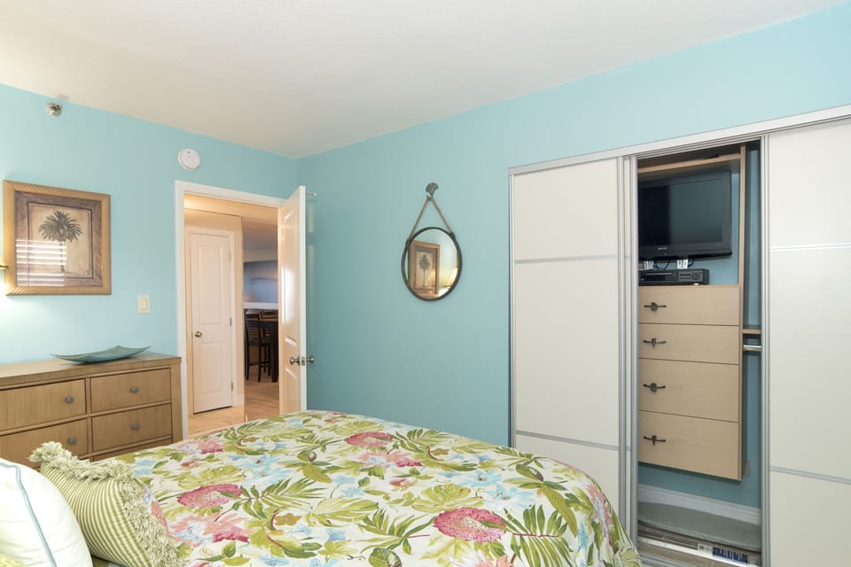 tv in the closet - plenty of storage