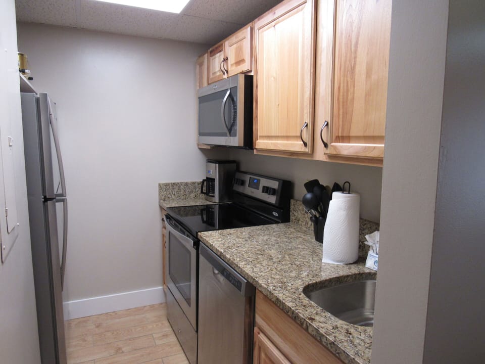 Kitchen with full size appliances everything needed to cook with but your food