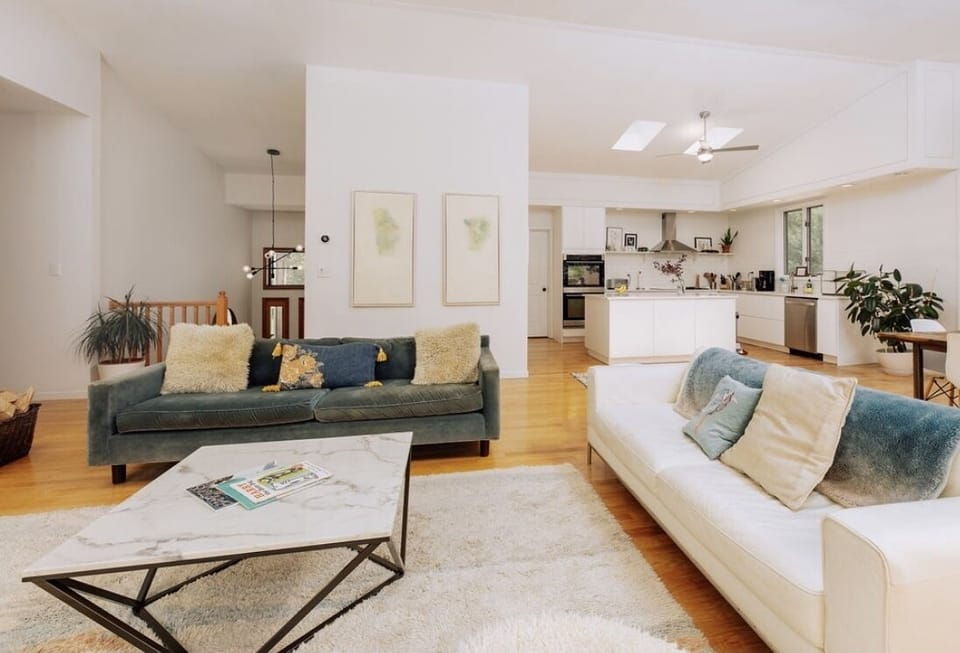 Living room and kitchen. 