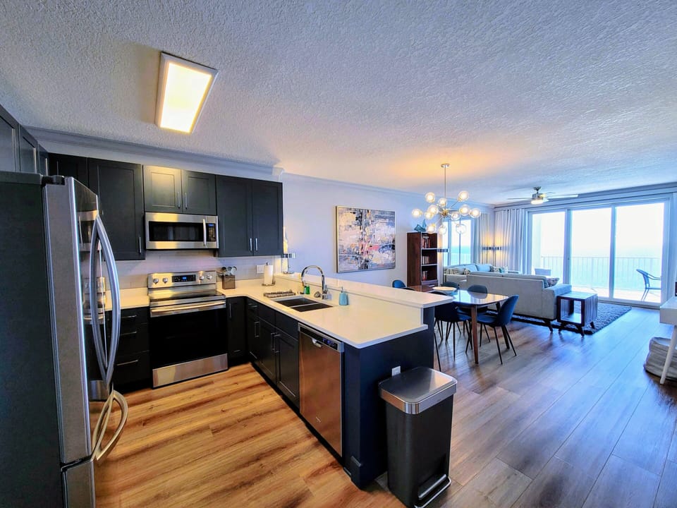 There's plenty of open space in condo and nothing blocking the view of the gulf!