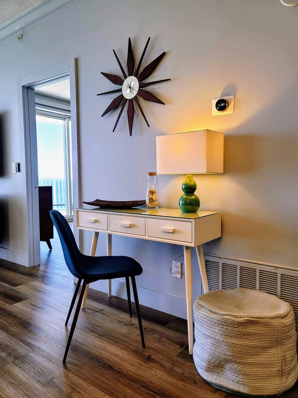 The console table is also a perfect place to  get some work done!