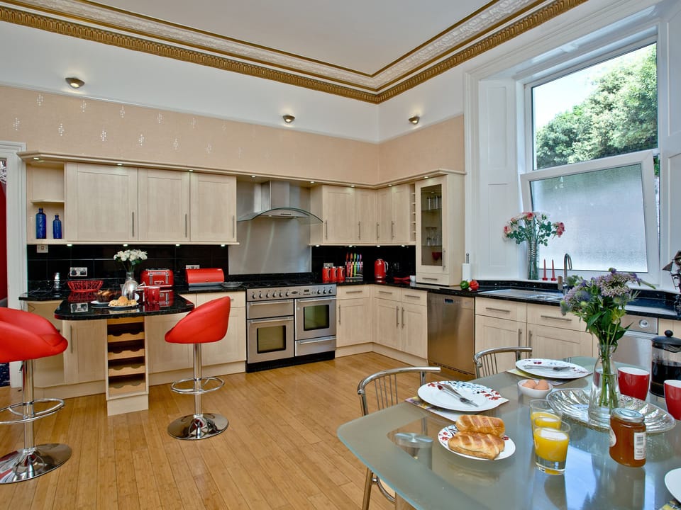 Kitchen with 65in Smart TV | Riviera Mansion, Torquay